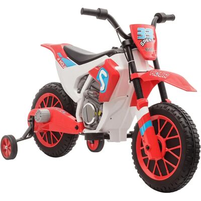 Homcom Moto Électrique Enfants - 3-5 Ans, 12V, 3-8 km/h, Roulettes amovibles - Publicité Homcom Moto Électrique Enfants - 3-5 Ans, 12V, 3-8 km/h, Roulettes amovibles - Publicité