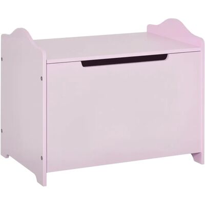 HOMCOM Coffre à Jouets - Rose - Rangement Spacieux en MDF - Publicité HOMCOM Coffre à Jouets - Rose - Rangement Spacieux en MDF - Publicité