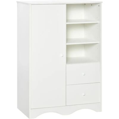 Armoire de rangement multi-espaces blanc HOMCOM - Étagères réglables, tiroirs & placard - Publicité Armoire de rangement multi-espaces blanc HOMCOM - Étagères réglables, tiroirs & placard - Publicité