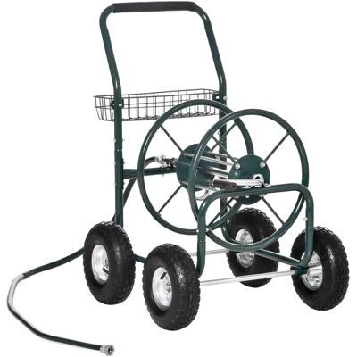 Carrello da giardino Outsunny con tubo da 1,8 m e 4 ruote Carrello da giardino Outsunny con tubo da 1,8 m e 4 ruote