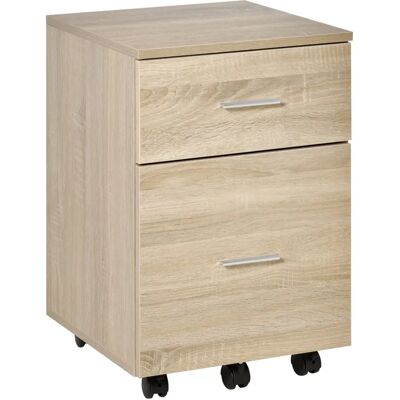 HOMCOM Armoire de rangement en chêne avec 2 tiroirs - Mobilier de bureau moderne - Publicité HOMCOM Armoire de rangement en chêne avec 2 tiroirs - Mobilier de bureau moderne - Publicité