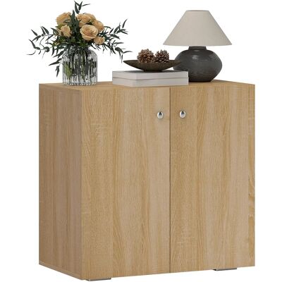 HOMCOM 838-140ND - chêne clair 2 portes avec étagère - Buffet - Publicité HOMCOM 838-140ND - chêne clair 2 portes avec étagère - Buffet - Publicité