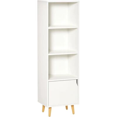 Meuble de rangement style scandinave HOMCOM avec 3 compartiments - Blanc - Publicité Meuble de rangement style scandinave HOMCOM avec 3 compartiments - Blanc - Publicité