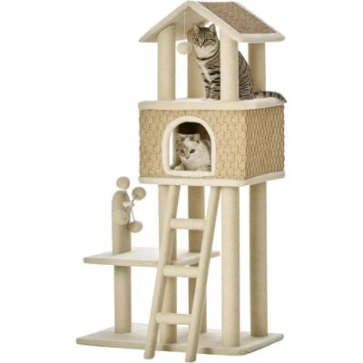 Arbre à Chats PawHut - Multi-niveaux, Sisal & Plush - Stable et Facile à Monter - Publicité Arbre à Chats PawHut - Multi-niveaux, Sisal & Plush - Stable et Facile à Monter - Publicité