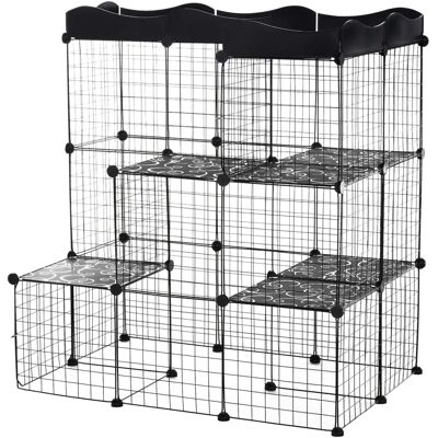 Cage modulable pour petits animaux - Noir - Publicité Cage modulable pour petits animaux - Noir - Publicité