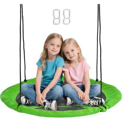 Balancoire Nid d'Oiseau Rond Outsunny - 110cm, Vert, Cordes Réglables - Publicité Balancoire Nid d'Oiseau Rond Outsunny - 110cm, Vert, Cordes Réglables - Publicité