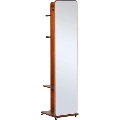 HOMCOM Miroir sur pied avec rangement - Noyer - Publicité HOMCOM Miroir sur pied avec rangement - Noyer - Publicité