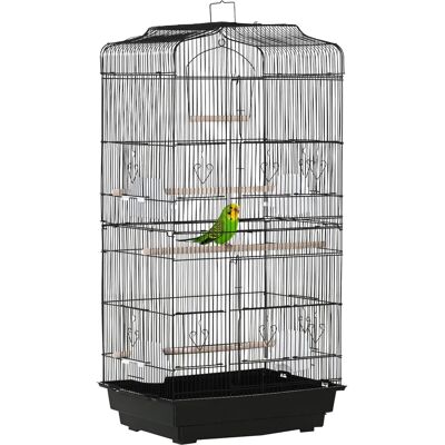 Pawhut Vogelkast - Kleine Vogelvolière met Voederbakjes & Perches Pawhut Vogelkast - Kleine Vogelvolière met Voederbakjes & Perches