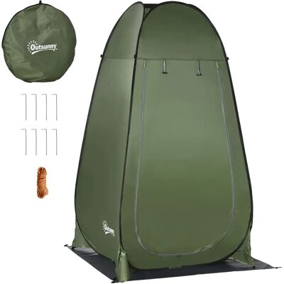 Tente de douche de camping Outsunny compacte et résistante aux UV en vert - Publicité Tente de douche de camping Outsunny compacte et résistante aux UV en vert - Publicité