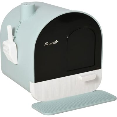 PawHut Litière pour chat verte avec porte, pelle, filtre - Litière chat - Publicité PawHut Litière pour chat verte avec porte, pelle, filtre - Litière chat - Publicité
