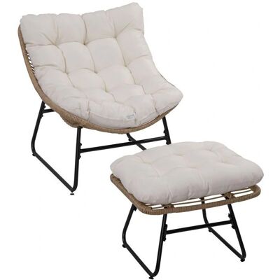 Fauteuil de Jardin Outsunny - Métal & Rotin Résine - Beige - Mobilier d'Extérieur - Publicité Fauteuil de Jardin Outsunny - Métal & Rotin Résine - Beige - Mobilier d'Extérieur - Publicité