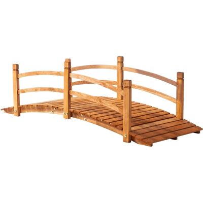Pont de jardin Outsunny en bois de pin pré-huilé - 185L x 72l x 58H cm - Avec balustrades - Publicité Pont de jardin Outsunny en bois de pin pré-huilé - 185L x 72l x 58H cm - Avec balustrades - Publicité