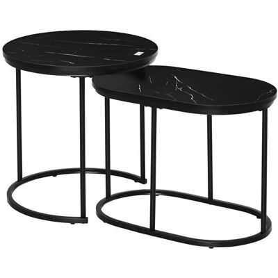 HOMCOM Gestapelde metalen en MDF tafels - Modern en stijlvol HOMCOM Gestapelde metalen en MDF tafels - Modern en stijlvol