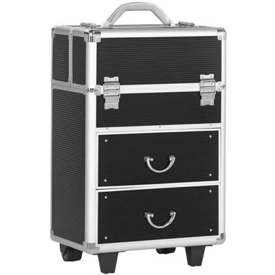 HOMCOM Make-up Koffer Trolley - Verstellbarer Griff, 2 Räder, Organizer HOMCOM Make-up Koffer Trolley - Verstellbarer Griff, 2 Räder, Organizer