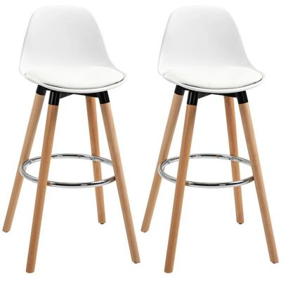 HOMCOM Ensemble de 2 tabourets de bar style scandinave - 70cm hauteur - Publicité HOMCOM Ensemble de 2 tabourets de bar style scandinave - 70cm hauteur - Publicité
