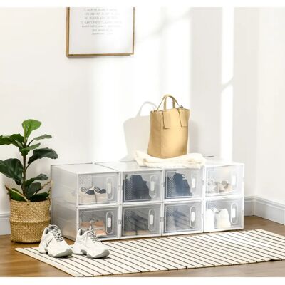 Boîtes de rangement HOMCOM - Organisateur de chaussures modulaire avec portes transparentes - Publicité Boîtes de rangement HOMCOM - Organisateur de chaussures modulaire avec portes transparentes - Publicité