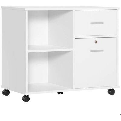 Supporto stampante bianco Vinsetto con cassetto con serratura - Mobili supporto stampante Supporto stampante bianco Vinsetto con cassetto con serratura - Mobili supporto stampante