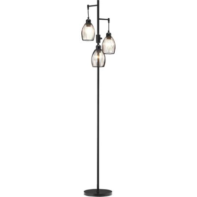 Lámpara de pie industrial HOMCOM - Brillo ajustable - Compatible con E27 - Negro Lámpara de pie industrial HOMCOM - Brillo ajustable - Compatible con E27 - Negro