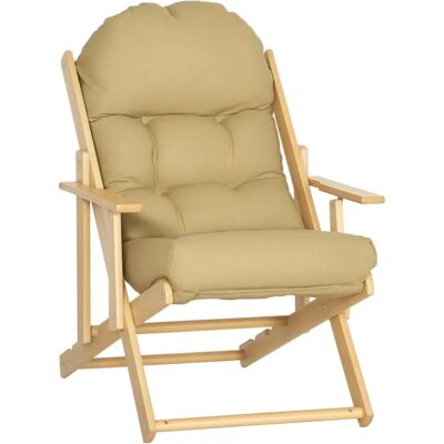 HOMCOM Fauteuil Relax en Hêtre Réglable - 3 Positions - Confortable & Pliable - Publicité HOMCOM Fauteuil Relax en Hêtre Réglable - 3 Positions - Confortable & Pliable - Publicité