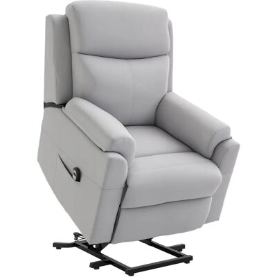 Homcom Fauteuil Relax Électrique - Repose-pied Ajustable - Gris clair - Publicité Homcom Fauteuil Relax Électrique - Repose-pied Ajustable - Gris clair - Publicité