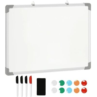 HOMCOM Tableau Blanc Cadre Aluminium 60x45cm - Tableau Blanc - Publicité HOMCOM Tableau Blanc Cadre Aluminium 60x45cm - Tableau Blanc - Publicité