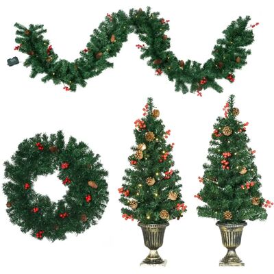 HOMCOM - 4-Pcs - Deux sapins - Ensemble de décoration - Publicité HOMCOM - 4-Pcs - Deux sapins - Ensemble de décoration - Publicité