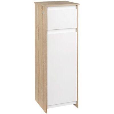 Armoire de salle de bain Kleankin - MDF Blanc/Marron - Design moderne - Publicité Armoire de salle de bain Kleankin - MDF Blanc/Marron - Design moderne - Publicité