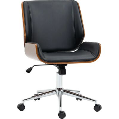 Chaise de Bureau Vintage Vinsetto Réglable Pivotante Noire - Publicité Chaise de Bureau Vintage Vinsetto Réglable Pivotante Noire - Publicité