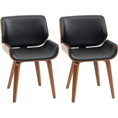 Chaises de salle à manger vintage HOMCOM - Lot de 2 - Noir - Publicité Chaises de salle à manger vintage HOMCOM - Lot de 2 - Noir - Publicité