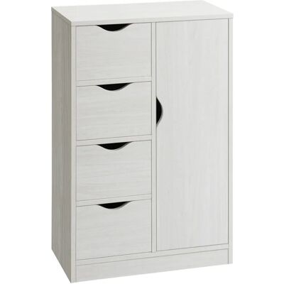 HOMCOM Buffet Blanc avec 1 Placard et 4 Tiroirs - Meubles de Rangement Modernes - Publicité HOMCOM Buffet Blanc avec 1 Placard et 4 Tiroirs - Meubles de Rangement Modernes - Publicité