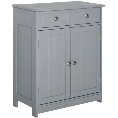 Armoire de bain grise Kleankin - 60x30x75cm - Style rustique - Publicité Armoire de bain grise Kleankin - 60x30x75cm - Style rustique - Publicité