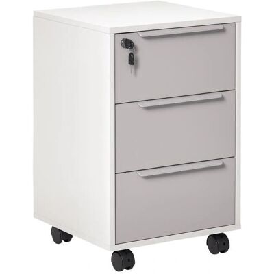 HOMCOM Caisson de Bureau avec 3 Tiroirs et Verrou - Publicité HOMCOM Caisson de Bureau avec 3 Tiroirs et Verrou - Publicité