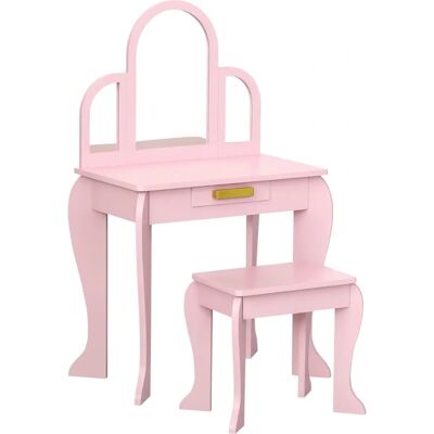 Coiffeuse enfant HOMCOM - 3 miroirs & tiroir - 52x32x85cm - Publicité Coiffeuse enfant HOMCOM - 3 miroirs & tiroir - 52x32x85cm - Publicité