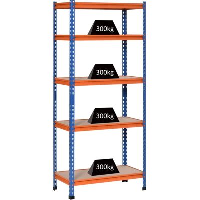 Étagère métallique résistante HOMCOM - 5 niveaux ajustables - 1500kg - Publicité Étagère métallique résistante HOMCOM - 5 niveaux ajustables - 1500kg - Publicité