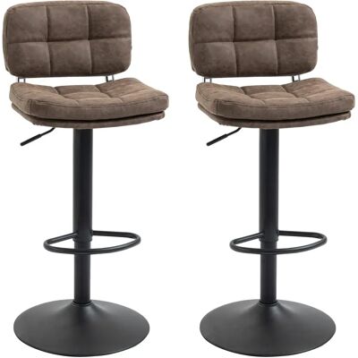 HOMCOM Set mit 2 Vintage Barhockern, gepolstert HOMCOM Set mit 2 Vintage Barhockern, gepolstert
