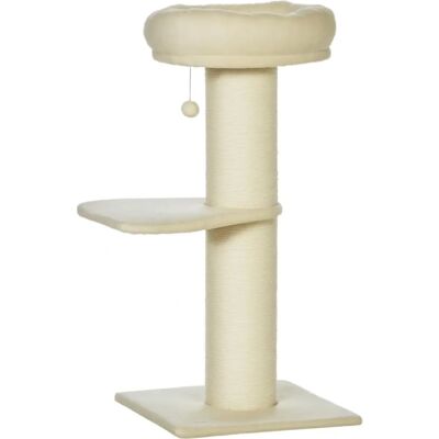 Arbre à Chat Beige PawHut avec Poteaux en Sisal et Balle en Peluche - Escalade & Détente - Publicité Arbre à Chat Beige PawHut avec Poteaux en Sisal et Balle en Peluche - Escalade & Détente - Publicité