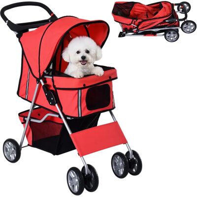 PawHut Poussette pour Animaux - Pliable avec Rangements et Porte-gobelets - Publicité PawHut Poussette pour Animaux - Pliable avec Rangements et Porte-gobelets - Publicité