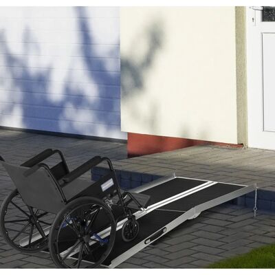 HOMCOM Rampe de Fauteuil Roulant - Légère, Pliable, Antidérapante - 270 Kg - Publicité HOMCOM Rampe de Fauteuil Roulant - Légère, Pliable, Antidérapante - 270 Kg - Publicité