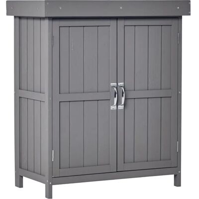 Armoire de Jardin Outsunny - 74x43x88 cm, Porte Double, Gris - Publicité Armoire de Jardin Outsunny - 74x43x88 cm, Porte Double, Gris - Publicité