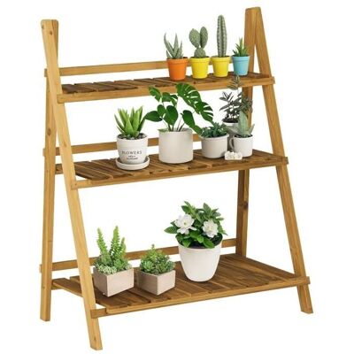 Étagère à plantes en bois en forme de pyramide - 3 étagères - Marron - Publicité Étagère à plantes en bois en forme de pyramide - 3 étagères - Marron - Publicité