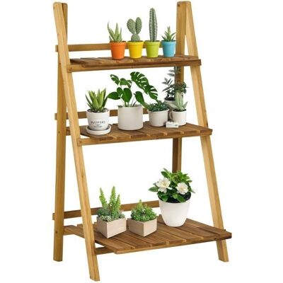 Étagère à plantes en bois Outsunny - Pliant en pin avec 3 étagères - Publicité Étagère à plantes en bois Outsunny - Pliant en pin avec 3 étagères - Publicité
