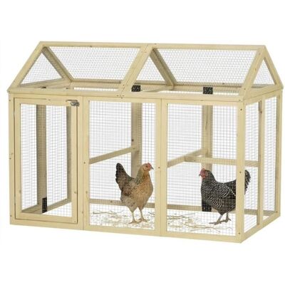 PawHut Holz-Huhnstall mit Metalldraht - 140x88,5x106cm PawHut Holz-Huhnstall mit Metalldraht - 140x88,5x106cm