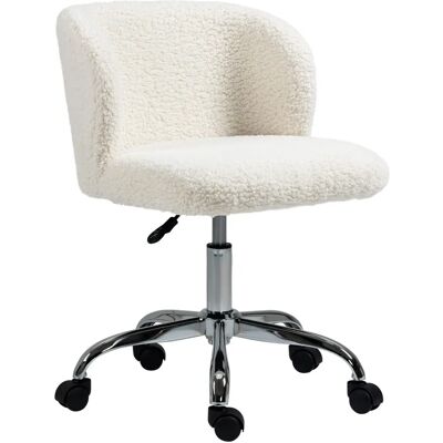 Sedia da ufficio HOMCOM in lana di agnello bianca - Regolabile, rotazione a 360° - Tipo: Sedia ergonomica Sedia da ufficio HOMCOM in lana di agnello bianca - Regolabile, rotazione a 360° - Tipo: Sedia ergonomica