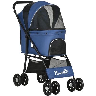 PawHut Poussette pour Animaux - Pliable Chien Chat - Bleu - Publicité PawHut Poussette pour Animaux - Pliable Chien Chat - Bleu - Publicité