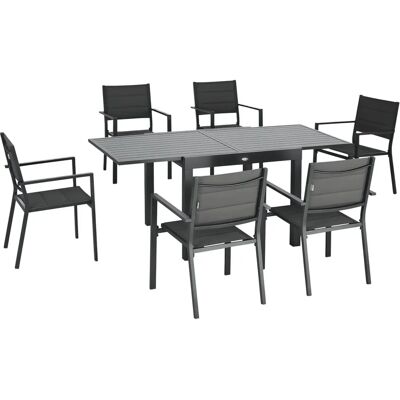 Ensemble de Mobilier de Jardin Outsunny en Aluminium et Textilène, Table Extensible 90-180 cm - Publicité Ensemble de Mobilier de Jardin Outsunny en Aluminium et Textilène, Table Extensible 90-180 cm - Publicité