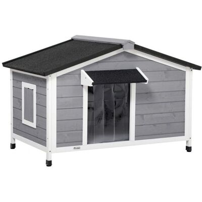 PawHut Casetta in Legno per Cani con Tetto Impermeabile - Casetta per Cani PawHut Casetta in Legno per Cani con Tetto Impermeabile - Casetta per Cani