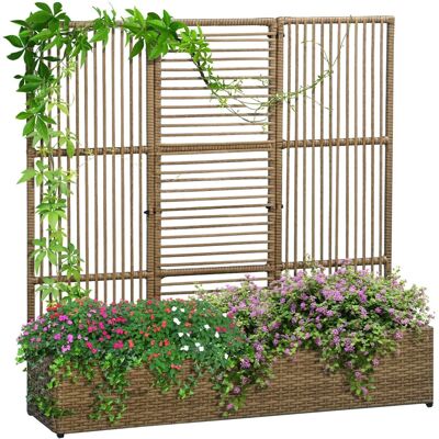 Supporto per piante con griglia e contenitore - Giardino e balcone Supporto per piante con griglia e contenitore - Giardino e balcone