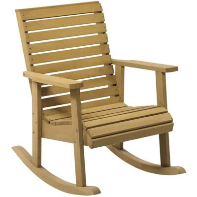 Chaise à bascule en bois Outsunny - Style rustique - 64x86x85cm - Publicité Chaise à bascule en bois Outsunny - Style rustique - 64x86x85cm - Publicité