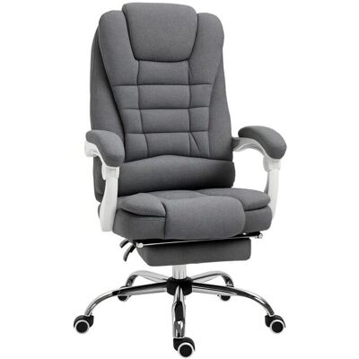Chaise de Bureau Vinsetto avec Repose-Pied Pliable - Ergonomique, Gris - Publicité Chaise de Bureau Vinsetto avec Repose-Pied Pliable - Ergonomique, Gris - Publicité