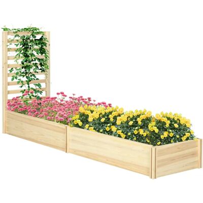 Jardinière rectangulaire en bois avec treillis Outsunny - Contenant à plantes - Publicité Jardinière rectangulaire en bois avec treillis Outsunny - Contenant à plantes - Publicité